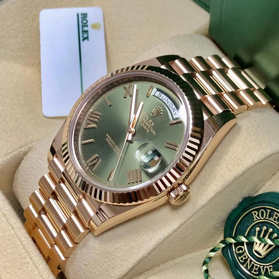 Rolex Day-Date 40 Everose Green Dial